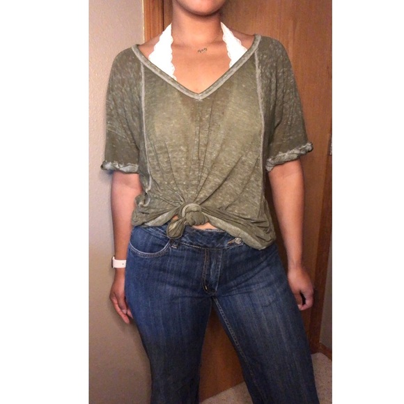 Free People We The Free Free Fallin Army Tee - Picture 1 of 5